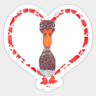 INDIAN RUNNER DUCK HEART Sticker